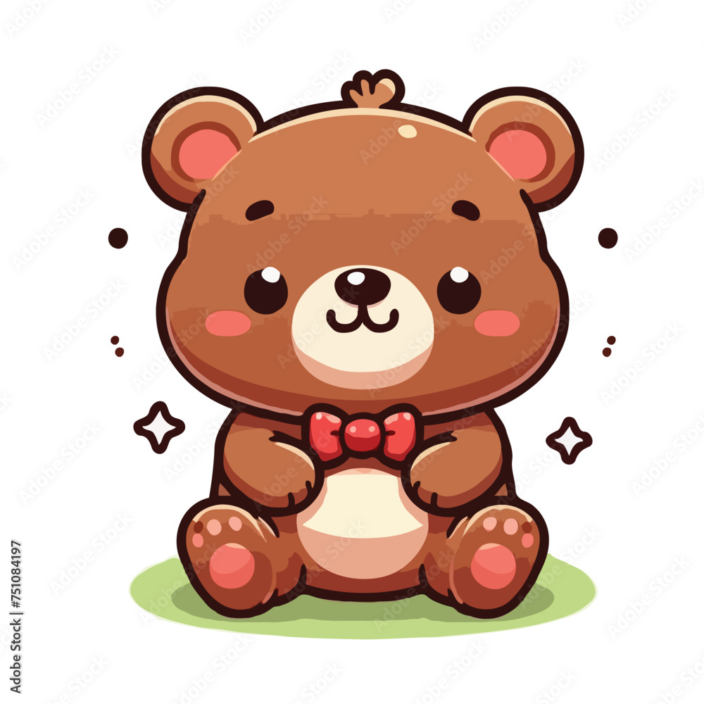 Fototapeta premium cute bear vector on white background.