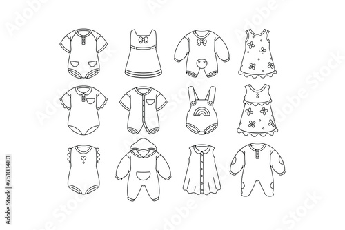 Doodle Baby Clothes Illustration Set
