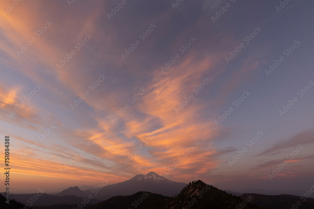 sunset over the mountains