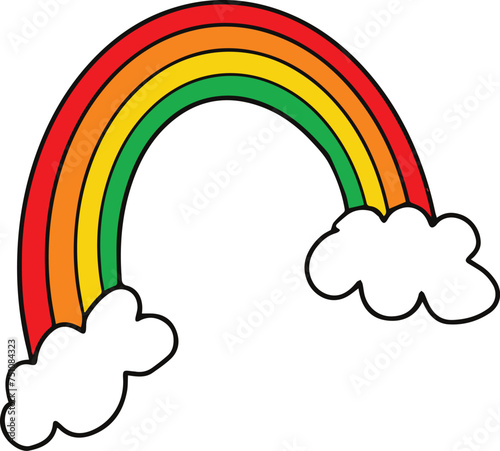 rainbow with clouds