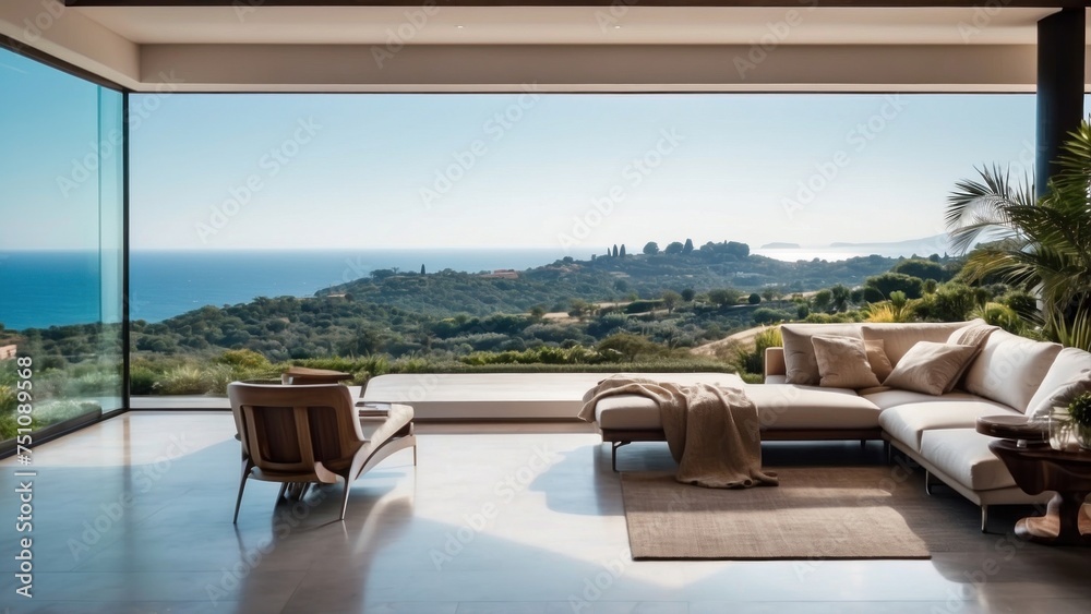 Describe the breathtaking view as you approach the modern villa, surrounded by lush Italian landscapes and the glittering Mediterranean in the distance Describe the breathtaking view as you approach the modern villa, surrounded by lush Italian landscapes and the glittering Mediterranean in the distance