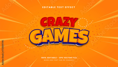 Editable text effects - premium vector 3d style for game title