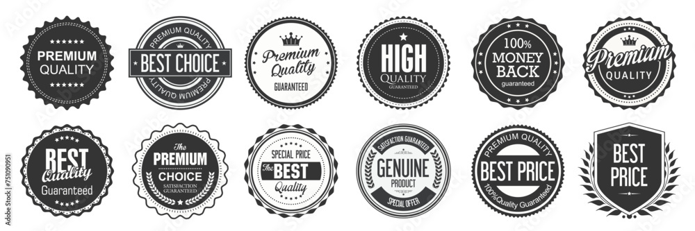 Retro vintage badge and label collection. Vector illustration.