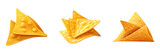 set of 3d tortilla chips isolated on transparent background