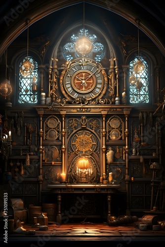Interior of St. Nicholas Church in Krakow, Poland