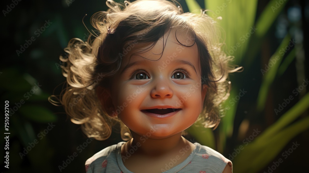 custom made wallpaper toronto digitallittle child was smiling and cheerful. Refers to purity and brightness.