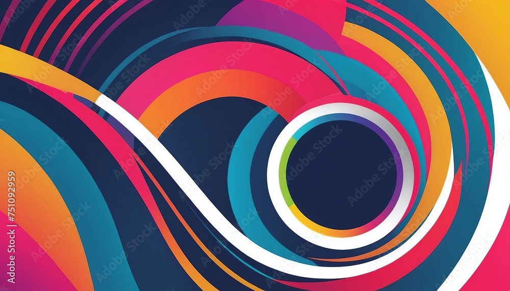Abstract Colorful Circle Line Background Vector Design