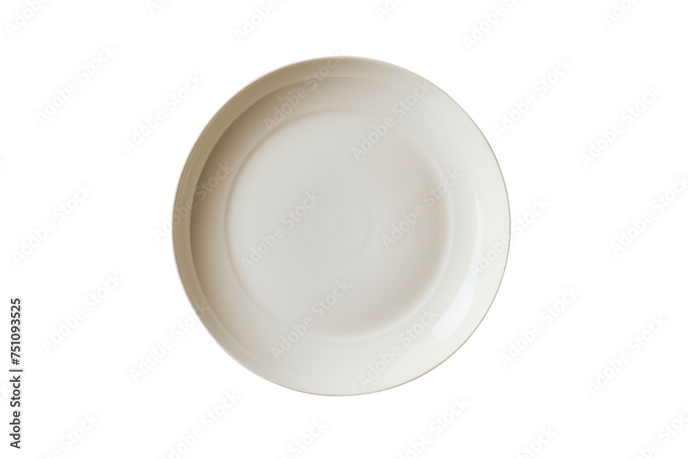 Top view of empty plate Isolated on white transparent background. Top view of empty plate Isolated on white transparent background.