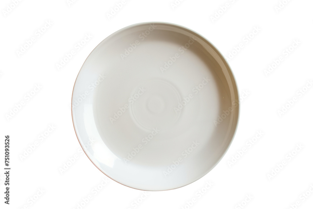 Top view of empty plate Isolated on white transparent background. Top view of empty plate Isolated on white transparent background.