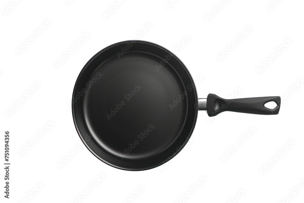 Empty pan coated with non-stick substance New pan isolated on transparent background