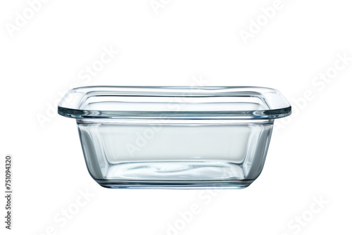 Glass food containers isolated on transparent background. photo