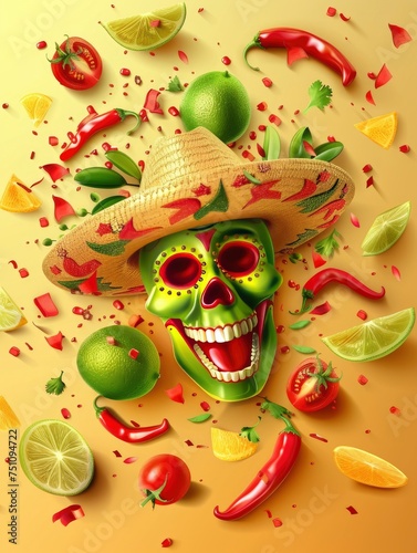 Cinco Demayo background and Poster design   copy space - generative ai