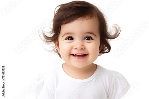 little child was smiling and cheerful. Represents purity and brightness,Isolated on a transparent background.
