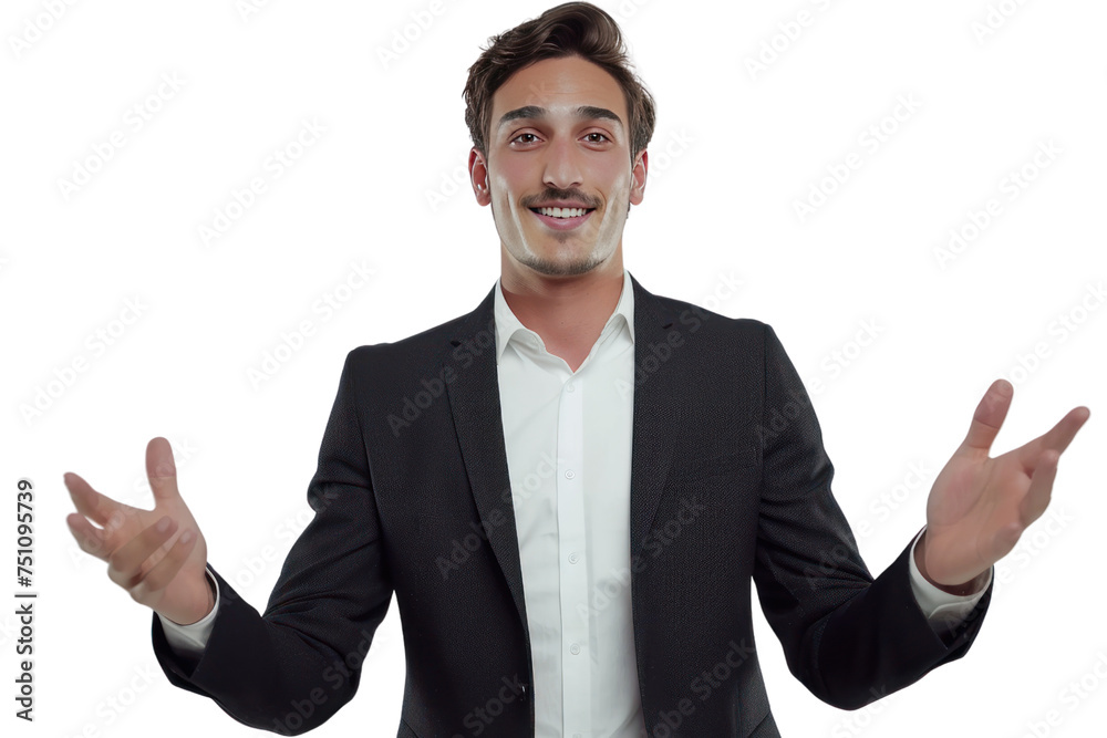 happy male salesman looking at the camera to welcome a customer. Young executive smiling at camera, businessman offering professional business services holding digital tablet happy male salesman looking at the camera to welcome a customer. Young executive smiling at camera, businessman offering professional business services holding digital tablet