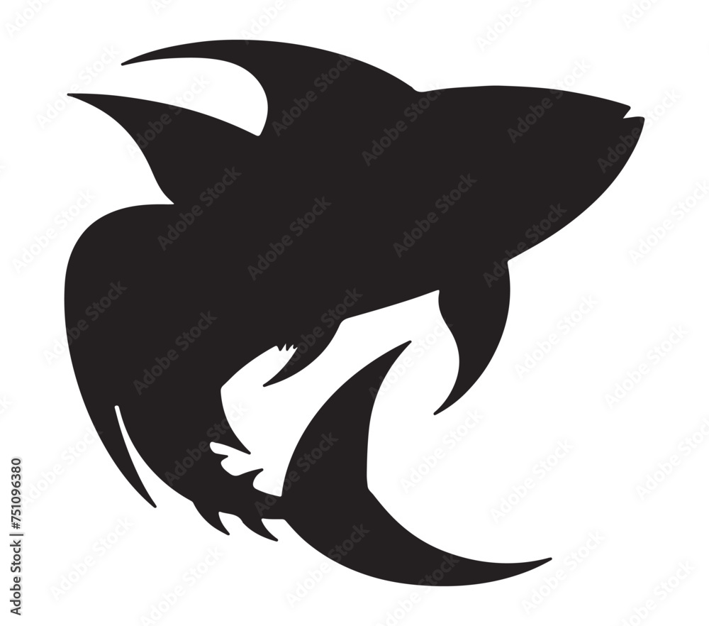 Fototapeta premium Albacore Silhouette Stock Vector Illustration.