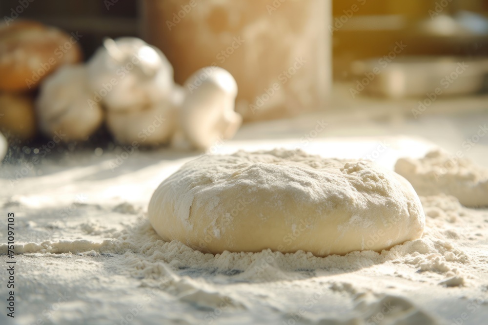 Pizza Dough on Flour Pizza Dough on Flour