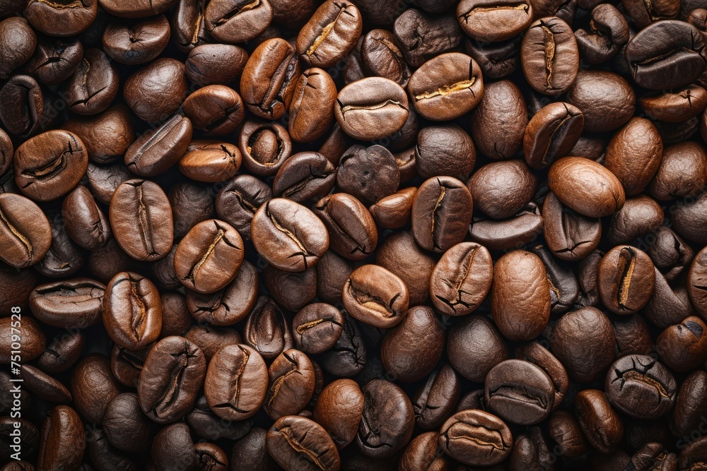 Fototapeta premium Top view. Coffee beans background.