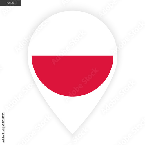 Free Download Poland marker icon isolated on white background. Poland pin icon with white border on white background. - GFXLoad
