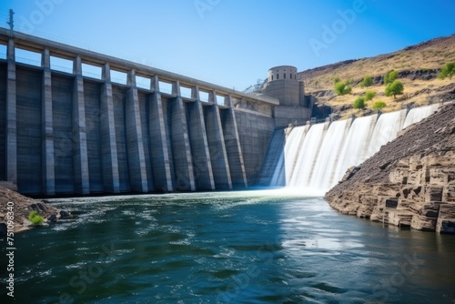 Great water storage dam source of life for mankind Referring to nature Showing the results of economical water use.