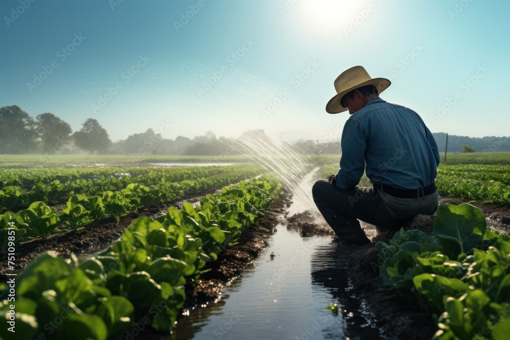 Smart farmers use water to increase yield, reduce costs, and focus on green tones. Referring to nature Showing the results of economical water use.