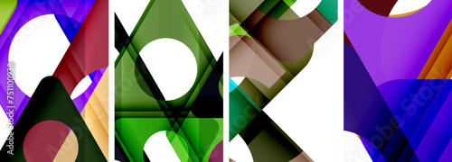 Abstract background set, showcasing a dynamic interplay of triangles. Fusion of modern design and geometric allure