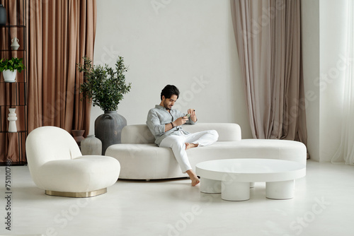 Middle Eastern Man In Living Room