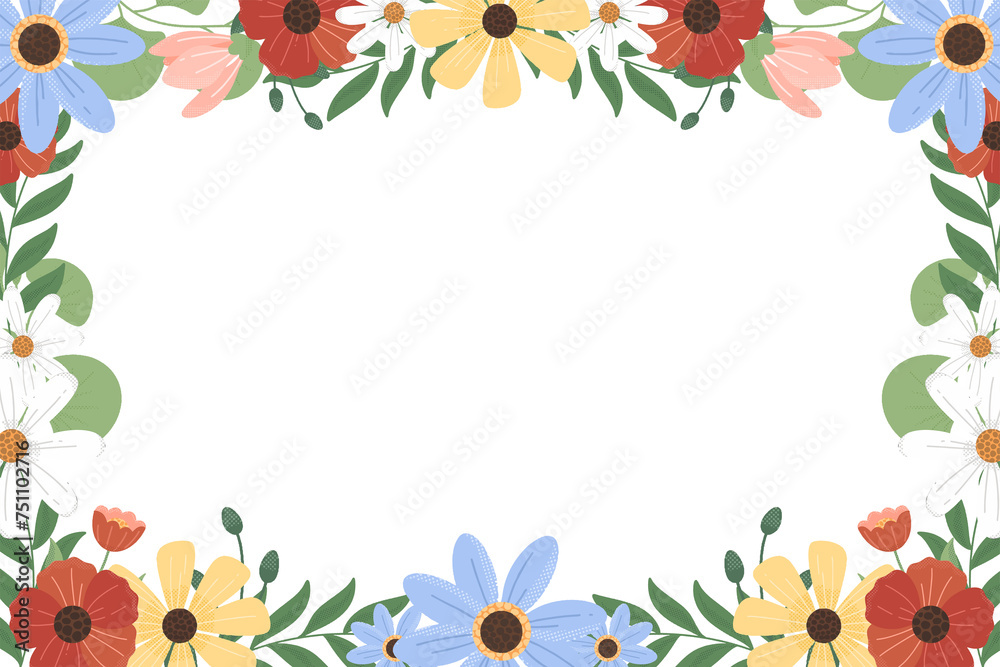 Spring Flower Frame Background Illustration Spring Flower Frame Background Illustration