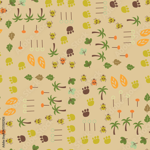 kids foliage seamless repeat pattern 