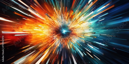Light speed, explosion. colorful.