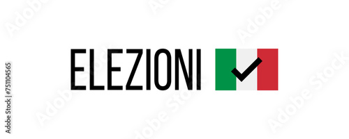 elezioni - european elections 2024 italian vector poster, italy flag and checkmark