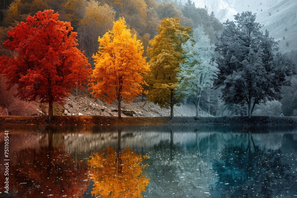 A world where colors change with the seasons