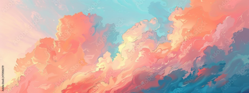 light pink and orange, atmospheric clouds