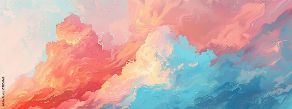 light pink and orange, atmospheric clouds