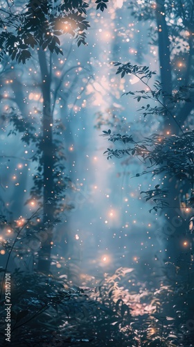 Enchanted forest under a starlit sky, fairy-tale vibes with vintage charm, dreamy aura © AI Farm