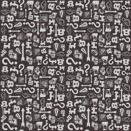 Board game elements seamless pattern