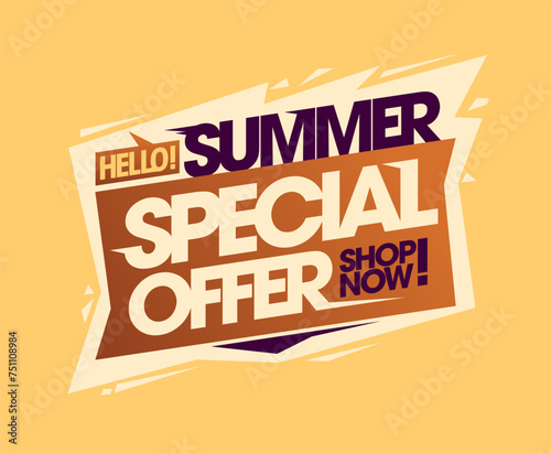 Hello Summer special offer web banner template
