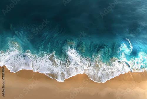 Waves on the beach. Created with Ai