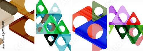 Abstract background set featuring captivating triangles. Harmonious blend of geometry and style, these designs bring modern flair