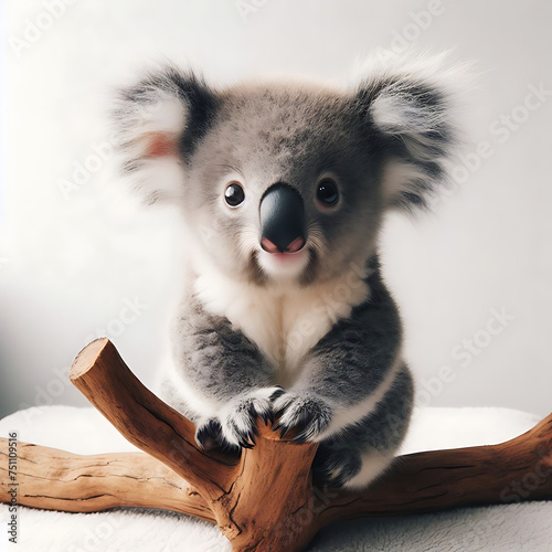 Portrait of male Koala bear, Phascolarctos cinereus, Cute cartoon koala © ShaikhMuhammad