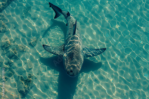 Shark in Shallow Waters 