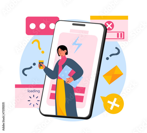 Woman with fatigue vector