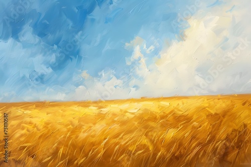 Golden Harvest Fields Sunlit Wheat Fields Stretc photo