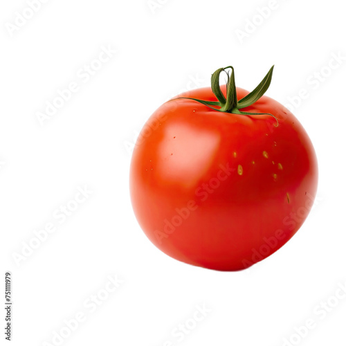 Red, juicy tomato, without background.