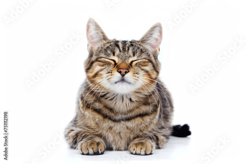 Adorable cat isolated on white background