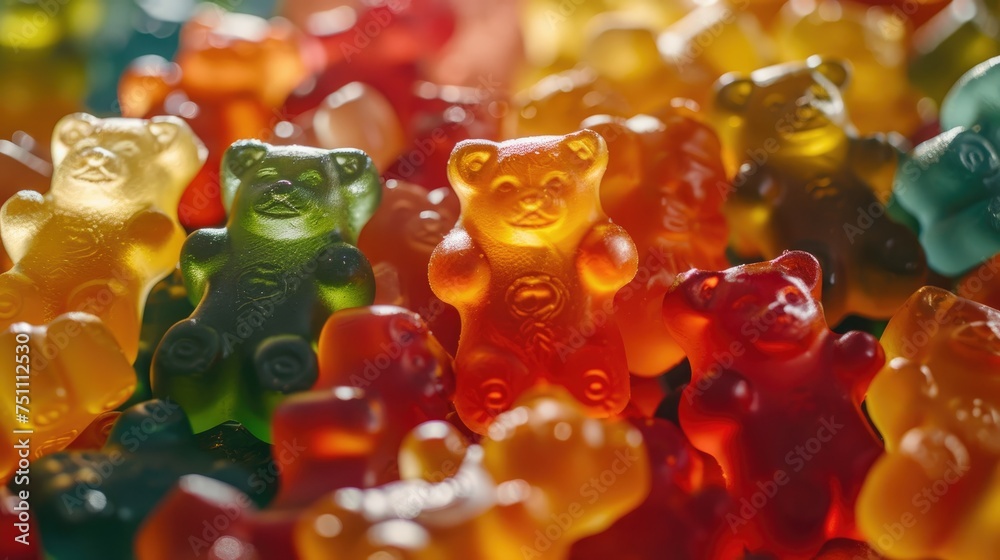 An up-close look at a colorful assortment of gummy. Generative Ai