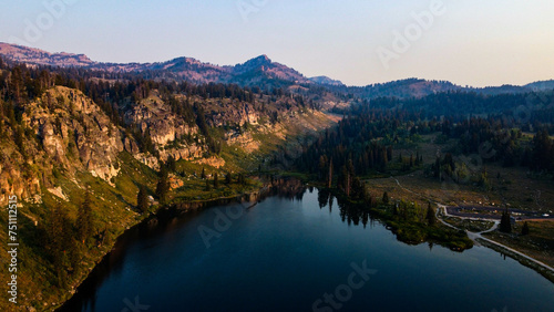 Aerial Summer View of Tony Grove in Lake Uinta-Wasatch-Cache National Forest Utah 