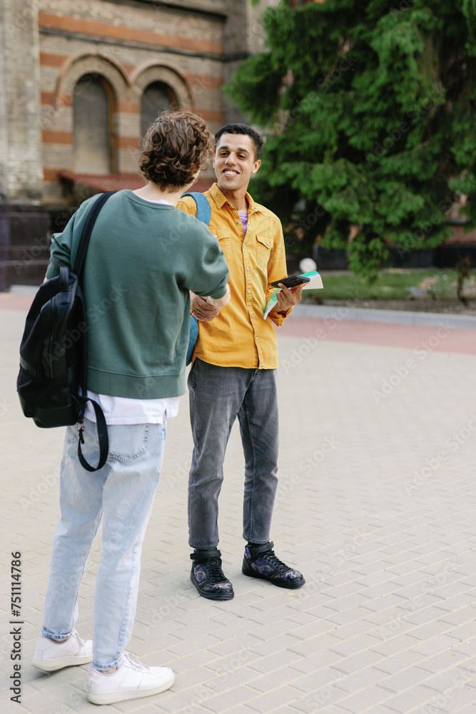 Friend handshaking greeting student gesturesig Friend handshaking greeting student gesturesig