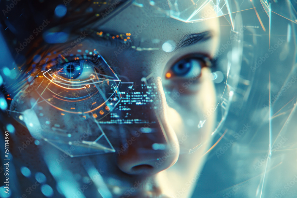 Eye of the electric light modern interface virtual innovation technology concept Eye of the electric light modern interface virtual innovation technology concept