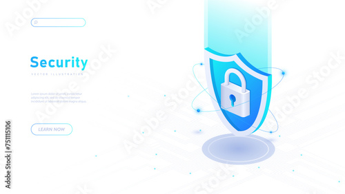 Security white poster vector