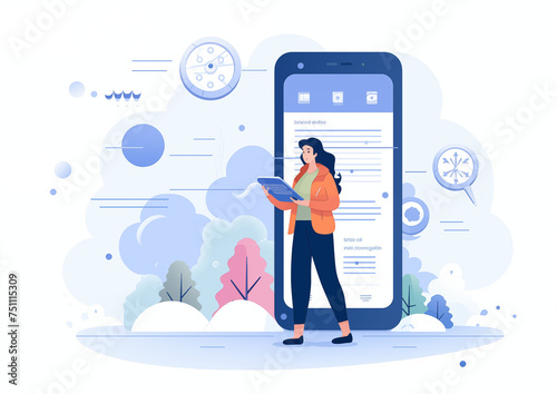 Modern Flat Cartoon Vector: Tiny Adventurer Exploration
